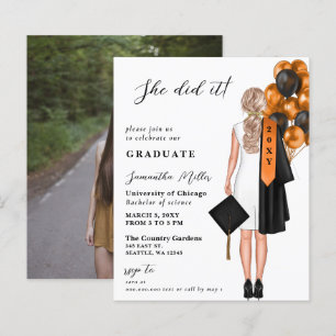 Papier Budget Orange Photo Elle L'A Fait Graduation