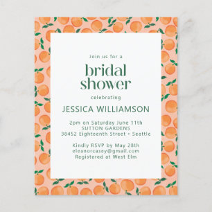 Papier Budget Oranges Fruit Aquarelle Rose Fête de Mariag