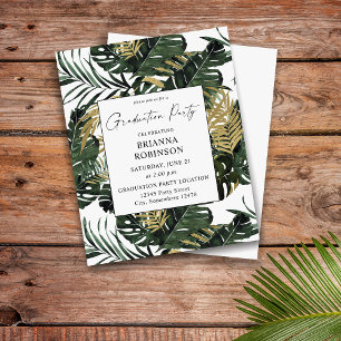 Papier Budget Palm Leaf & Gold Greenery 1Graduation Party