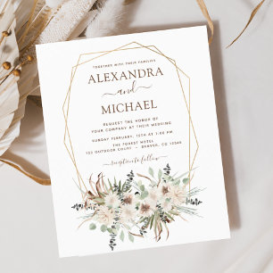 Papier Budget Pampas Boho Eucalyptus Mariage