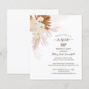 Papier Budget Pampas Grass 80e Anniversaire Fête Invitati