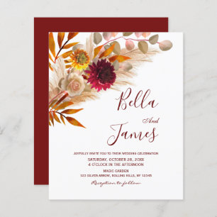 Papier Budget Pampas Grass automne Foliage Mariage Invita