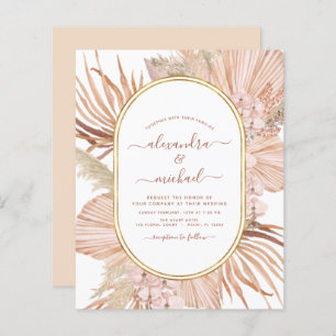 Papier Budget Pampas Grass Bohème Bohème Mariage Tropical