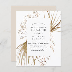 Papier Budget Pampas Grass Bohemian Boho Mariage