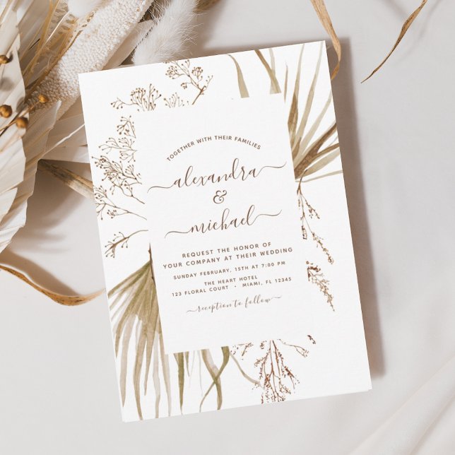 Papier Budget Pampas Grass Bohemian Boho Mariage (Créateur téléchargé)