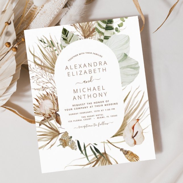 Papier Budget Pampas Grass Bohemian Eucalyptus Mariage (Créateur téléchargé)