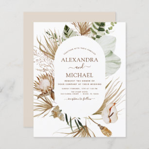 Papier Budget Pampas Grass Bohemian Eucalyptus Mariage