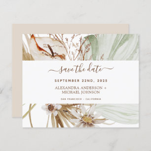 Papier Budget Pampas Grass Boho Enregistrer la date