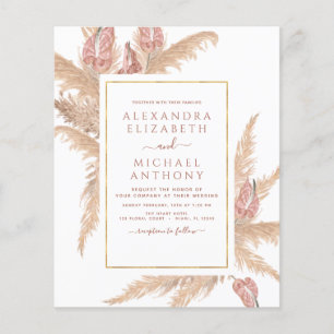 Papier Budget Pampas Grass Photo Boho Mariage