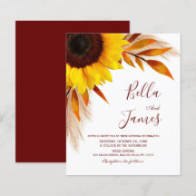 Budget Pampas Grass Sunflower Invitations de maria