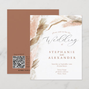 Papier Budget Pampas Grass Terracotta QR Wedding Invitati