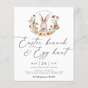 Papier Budget Pâques Brunch Chasse aux Oeufs Bunny Fleur 
