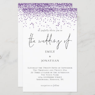 Papier Budget Parties scintillant violet Faire-part de ma