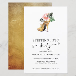 Papier Budget Passe À 60 Talons D'Or Chic Anniversaire