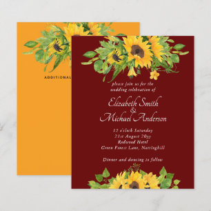 Papier Budget Pays Tournesols Bourgogne Mariage Invite