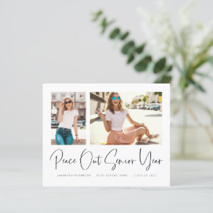 Papier Budget Peace Out 2 Photos 2022 Grad Faire-part