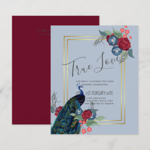 Papier BUDGET Peacock Bleu Bourgogne Mariage de automne d