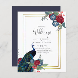 Papier BUDGET Peacock Bleu Bourgogne Mariage de automne d