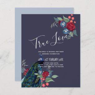 Papier BUDGET Peacock Bleu Bourgogne Mariage de automne d