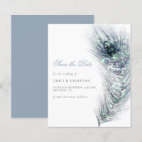 Budget Peacock Feather Wedding Enregistrer La Date