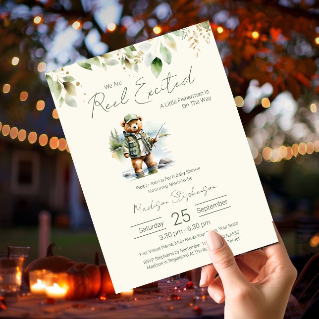 Papier Budget Pêche bobine Baby shower garçon excité (Créateur téléchargé)