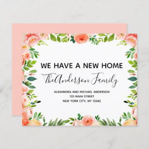 Papier Budget Pêcher Corail Floral Moving Faire-part