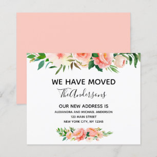 Papier Budget Pêcher Corail Floral Moving Faire-part