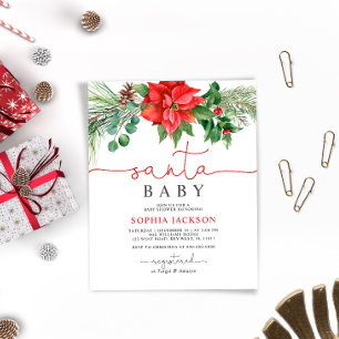 Papier Budget Père Noël Baby Christmas Baby shower Invita