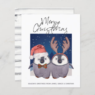 Papier BUDGET Père Noël Reinder Noël Penguin Couple