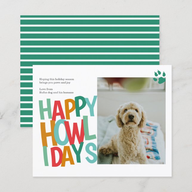 Papier BUDGET Personnalisé Happy Howlidays Chig Christmas (Devant / Derrière)