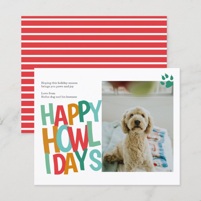 Papier BUDGET Personnalisé Happy Howlidays Chig Christmas (Devant / Derrière)