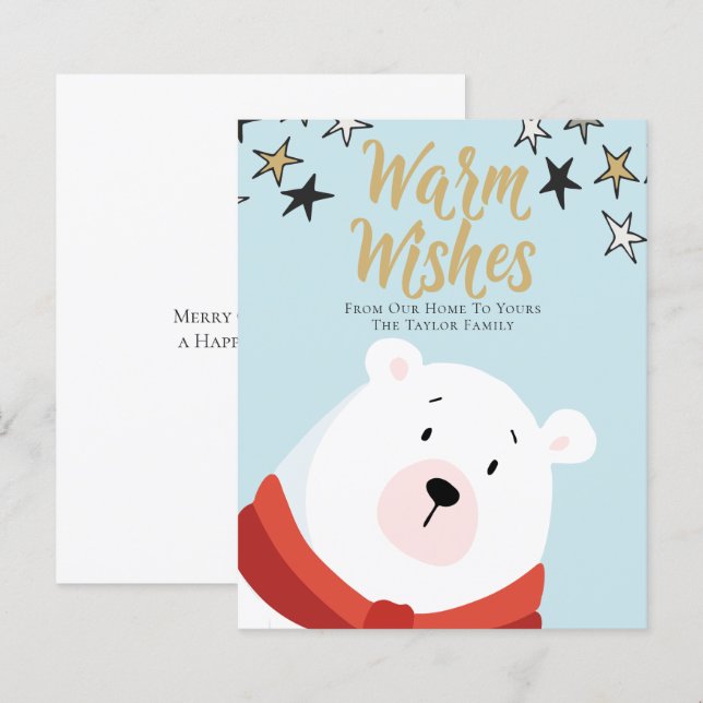 Papier BUDGET Personnalisé Ours Polaire Noël (Devant / Derrière)