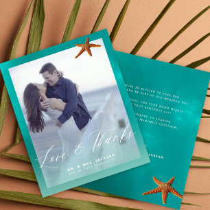 Papier Budget personnalisé photo mariage de plage merci