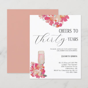 Papier Budget Petals & Prosecco 30e anniversaire Floral r