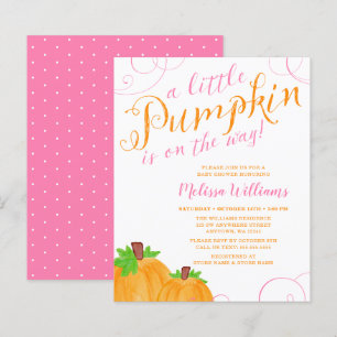 Papier Budget Petit Citrouille Automne rose Baby shower f