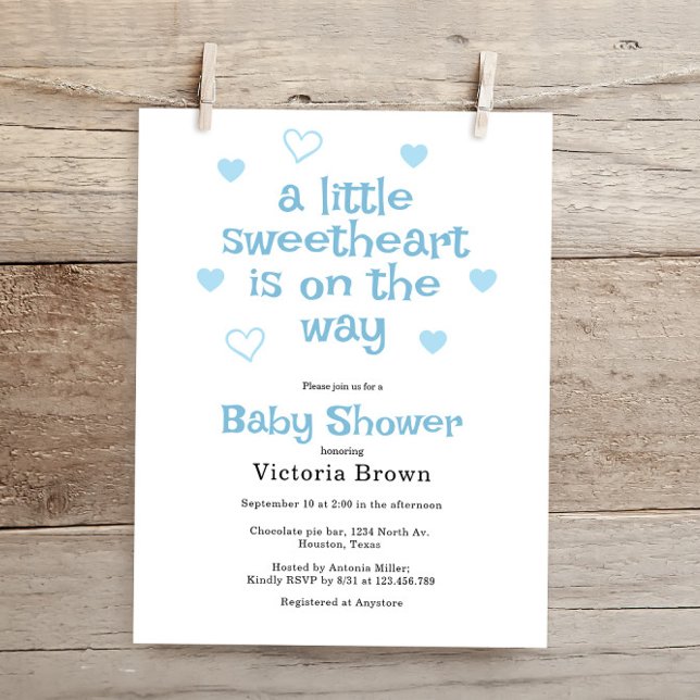 Papier Budget Petite amoureuse Baby shower garçon Invitat (Créateur téléchargé)
