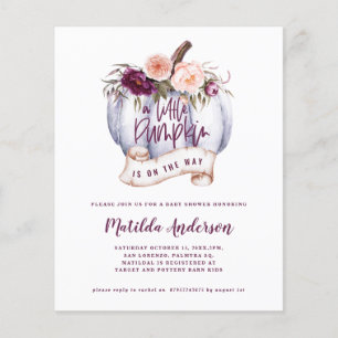 Papier budget Petite citrouille automne baby shower invit