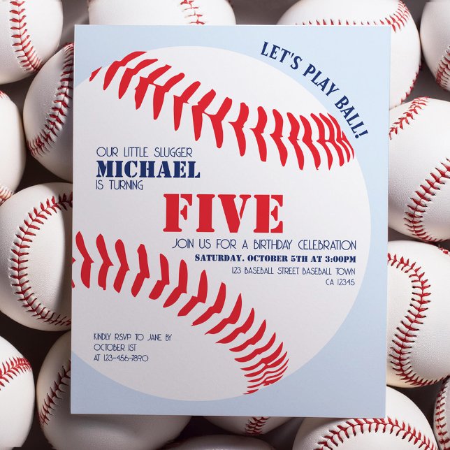 Papier Budget Petite lugger Baseball Invitation Anniversa (Créateur téléchargé)