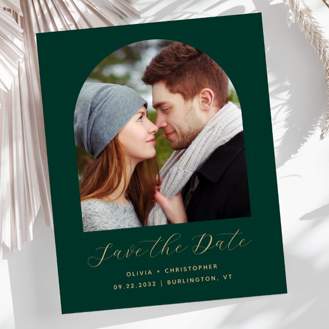 Papier Budget Photo Arche Émeraude Or Save the Date (Créateur téléchargé)