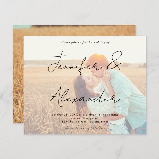 Papier Budget Photo Big Names Horizontal Photo Mariage V2 (Devant / Derrière)