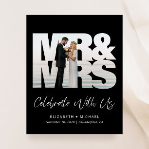 Papier Budget Photo Black Wedding Réception Invitation