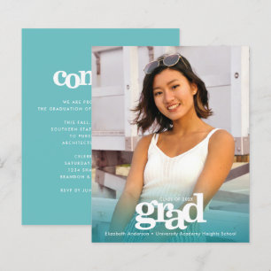 Papier Budget photo bleu turquoise graduation audacieuse 