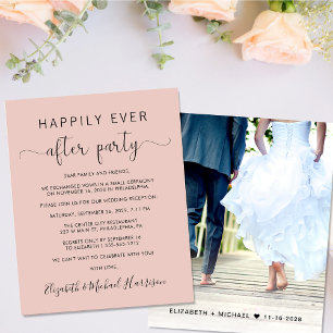 Papier Budget Photo Blush Mariage Réception Invitation