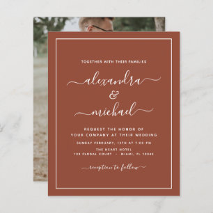 Papier Budget Photo Burange Orange Terracotta Boho Mariag