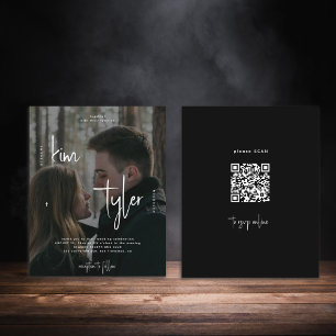 Papier Budget photo code QR tout en un faire-part de mari