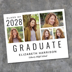 Papier Budget Photo Collage Faire-part de graduation