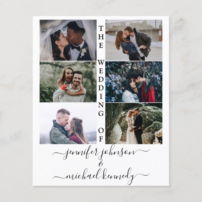 Papier Budget Photo Collage Faire-part de mariage moderne (Devant)