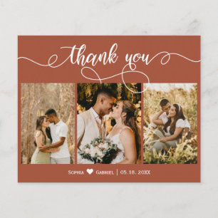Papier Budget Photo Collage Terracotta Script Mariage