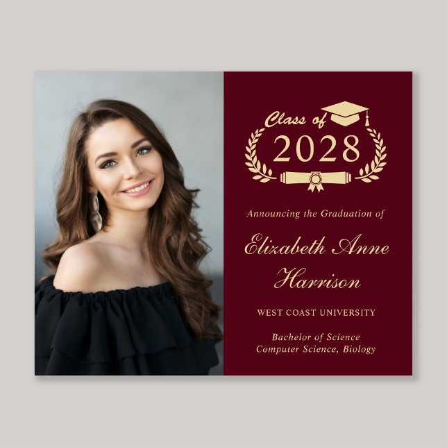 Papier Budget Photo College Faire-part d'études (Share the pride and excitement of your graduate's achievement with friends and family near and far)