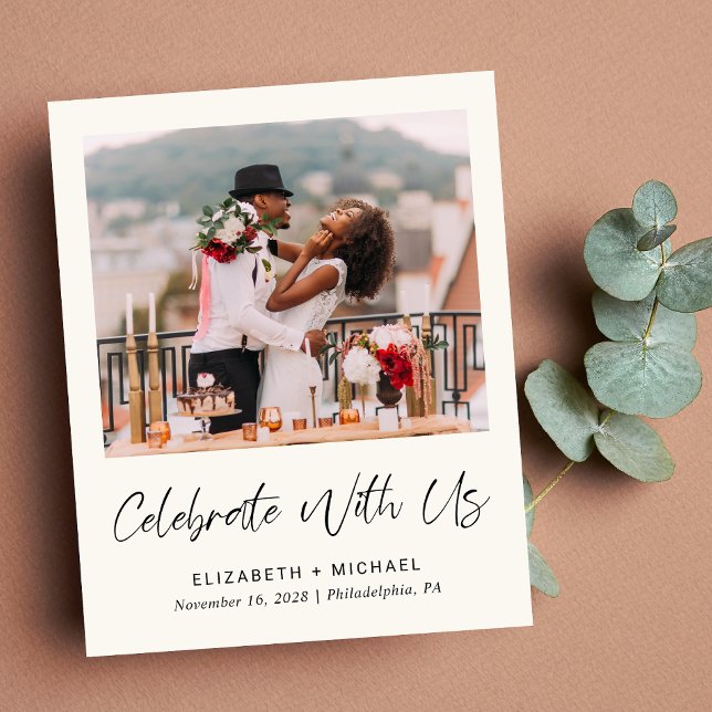 Papier Budget Photo Crème Mariage Réception Invitation (You said "I do" in an intimate ceremony - now it's time to share your joy with those you hold dear)